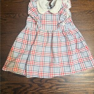 Janie and Jack Red, Blue and White Plaid Dress (1)